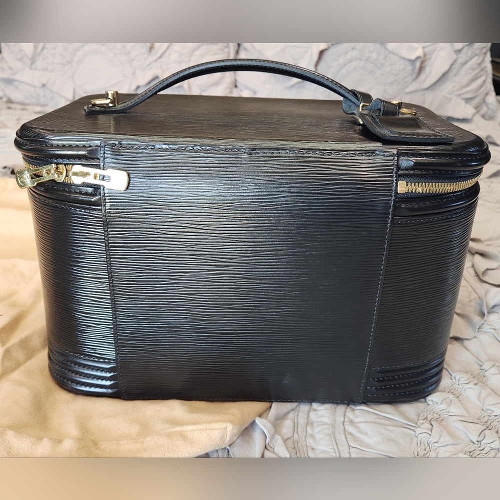 Louis Vuitton Black Epi Leather Nice Vanity Train Case Luggage Bag Travel Tote - Picture 5 of 12